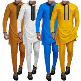 Verano 2023 Nuevo Diki Natial Dr African Men's Impreso Top y pantalones Traje Boda Dr Sunday Oración Casual Slim Suit 180t #