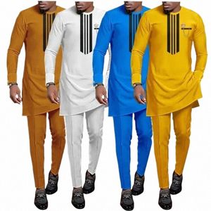 Zomer 2023 Nieuwe Diki Natial Dr African Heren Gedrukte top en broek Pak bruiloft Dr Sunday Gebed Casual Slim Suit 180T#