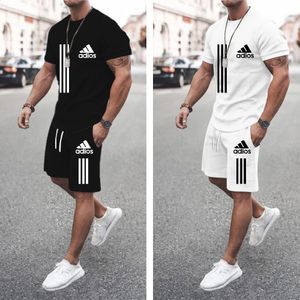 Été 2024 ensemble pour hommes Explosif Super Casual Fashion Sportswear 3D Digital Imprimé ShortSleeved Tshirt Suit 240415