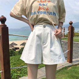 Zomer 2024 Nieuwe Koreaanse stijl Vrouwen shorts Losse hoge taisted brede poten massieve kleurenbroek Dunne studenten High Street Casual dagelijkse veelzijdige mode shorts vrouw