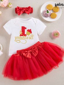 Zomer 2024 Nieuwe babyset met een korte mouwen gedrukte 1-regelige Harper Princess Driel-set met 1-lijns Harper Princess Dress Set