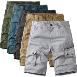 Zomer 2024 Nieuwe werkkleding shorts met meerdere zakken, groot formaat losse casual middelste strandbroek, trendy herenbroeken