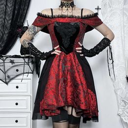 Été 2024 newdress for woman Designer Dress Girl Sexy Sexy Emballe Hip Jupe Dark Gothic StyleTemperament One épaule Robe Flower Femme JY23573
