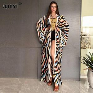 WINYI – robe Maxi africaine Kimono pour femmes, vêtements de plage, Cover-up, Cardigan élégant, tenues pour femmes, manteau Sexy imprimé à la mode, été 2024