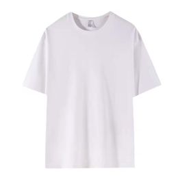 Camiseta de gran tamaño de manga corta en blanco personalizada con hombros caídos de la camiseta de los hombres pesados del algodón del verano 210g
