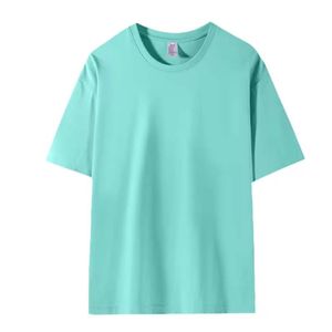 T-shirt d'été en coton lourd pour hommes, personnalisé, épaules tombantes, manches courtes, surdimensionné, blanc, noir, pantalon bleu, 210g