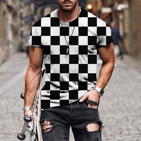 Camiseta con estampado 3D de verano para hombres, celosía, imágenes de animales míticos antiguos, fresco, transpirable, manga corta, camiseta informal de moda 220607