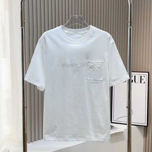 Camisetas con relieve 3D de verano para hombres y mujeres, Camiseta de algodón con letras, camiseta informal de manga corta y cuello redondo sólido ESAX