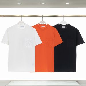 Camisetas con relieve 3D de verano para hombres y mujeres, camiseta de algodón con letras, camiseta informal de manga corta con cuello redondo y sólido