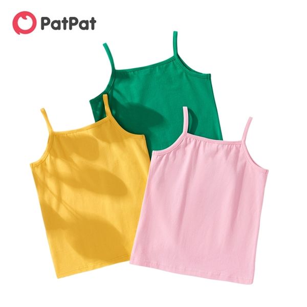 Verano 3 piezas niño niña casual sólido superior camisola para 2-6Y niños sin mangas algodón camiseta ropa 210528