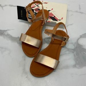 Zomer 511 Casual sandalen Mooie dames klassieke schoenenstijl Leer Vrouw groot formaat 37-41 Non-slip plat met comfort Sandalias Mujer 602 413 5