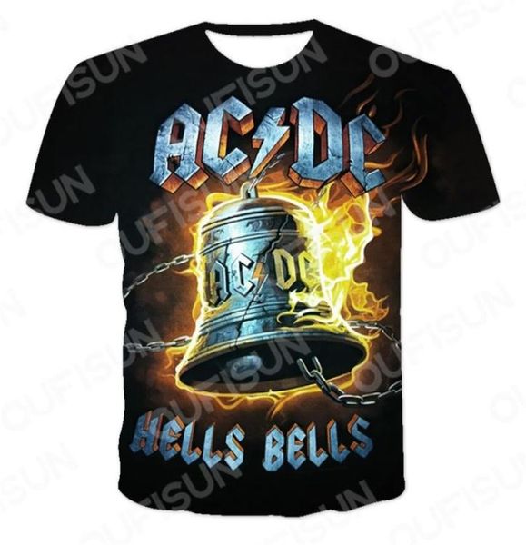 Summer AC DC 3d Rock Roll imprimé Men S t-shirt Tee Men Vêtements à manches courtes t-shirts mâles Impression décontractée O Gentleman 2205208693973