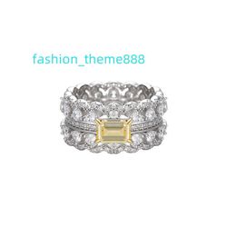 Accessoires d'été classique à la mode dames ensemble de bijoux cadeaux de luxe en argent Sterling jaune diamant bague femme bague
