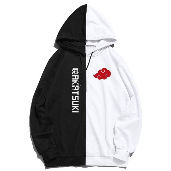 Verano Akatsuki Sudadera con capucha Impresión de la sudadera con capucha de doble color Sharingan Sudadera Sudadera Harajuku Ropa delgada Hoddies Y0809