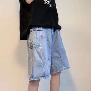 Zomer Amerikaans Casual Ruffian knappe high-end grote pocket werkkleding denim shorts heren losse en trendy vijfpunts broek Koreaanse versie