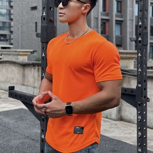 Summer American Muscle Fitness Brother Slim Fit Fashion Brand de mode courte Men de manche Slee Mesh Couleur solide T-shirt Formul