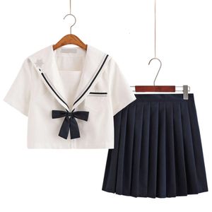 Uniformes scolaires japonais d'été et d'automne pour filles, hauts de marin mignons + jupe plissée, ensembles complets de costumes Cosplay JK série B65289A