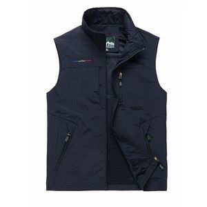 Été automne maille gilet beaucoup de poches hommes extérieur mince multi poche classique gilet mâle pographe veste sans manches 6XL 211104