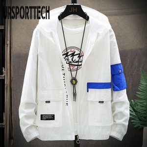 Été Automne Mince Veste Hommes Garçons Lumière Hoodies Protection Solaire Vêtements Lâche À Capuche Streetwear Sport En Plein Air Surdimensionné Manteaux 210528