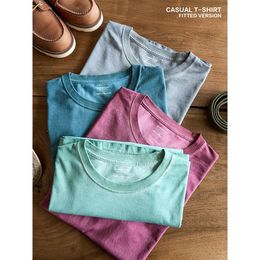 Tshirts lavés d'automne d'été Men Vintage 100% coton Tops plus taille de marque de taille 240510