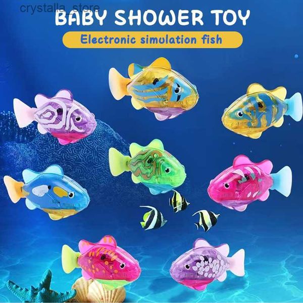 Summer Baby Bath Toys Luz de inducción Natación Fish Electronic Fish Simulación Fish Robot Fish Juguetes en el agua Regalos para niños L230518