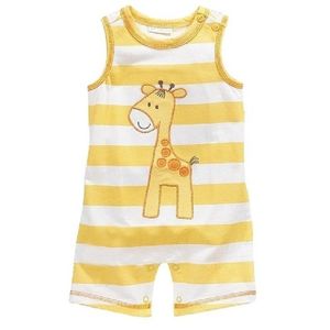 Été bébé garçon barboteuse bebe corps 100% coton bébé garçons vêtements nouveau-né combinaison sans manches girafe Shortall 210413