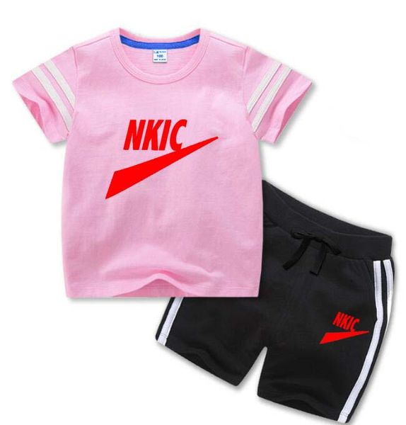 Été bébé garçons et filles mode T-shirt ensemble short et haut marque pour enfants imprimé 2 pièces enfants filles ensemble de vêtements