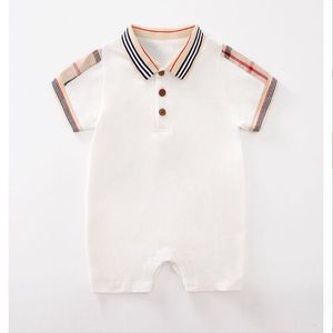 Barboteuse d'été pour bébés garçons et filles, combinaisons à manches courtes pour enfants, combinaison à carreaux, vêtements pour nouveau-nés