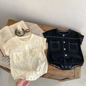 Zomer Baby Jongens Meisjes Rompertjes Peuter Kids Speelpakje Jumpsuits Katoen Linnen Baby Babykleertjes Ropa Overalls 2623