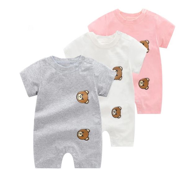 Été bébé garçons filles barboteuses à manches courtes infantile coton combinaisons enfant en bas âge respirant Onesies enfants vêtements bébés vêtements 3-24 mois