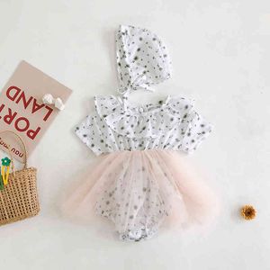 Vêtements de bébé d'été Bodys coréens Sleevess Infant Girls Toddler Oneise 210429