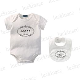 Été bébé coton combinaisons bavoir ensemble marque de luxe concepteur pleine lune infantile respirant confortable vêtements filles garçons barboteuses SDLX LUCK