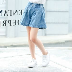 Verano bebé niña pantalones cortos de mezclilla moda coreana niño ropa Color sólido pantalones sueltos adolescentes escuela s Jeans 210622