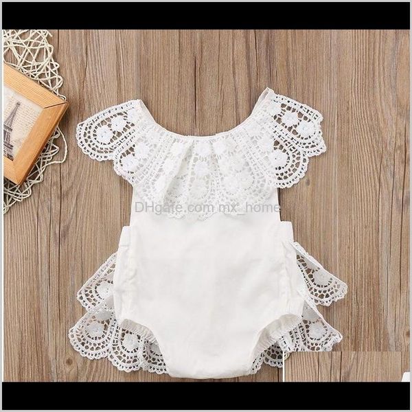 Été bébé fille dentelle blanc dos nu combinaisons mignon infantile filles Onesies enfant en bas âge une pièce escalade barboteuse 7Wvjs Wzynw