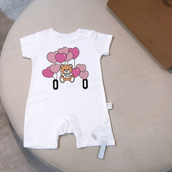 Été bébé fille rober mignon dessin animé ours imprimé créateur de luxe Rompers Pure coton nouveau-né bébé combinaison pour filles garçons pour enfants vêtements