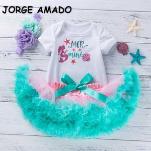 Été bébé filles 2 pièces ensembles dessin animé souris lettre T-shirt + Tutu jupe tenues enfants combinaison E917 210610