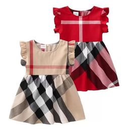 Zomer babymeisjes prinses jurken kinderen mouwloze vestjurk katoen kinderen plaid rokken meisje rok 1-7 jaar kerst