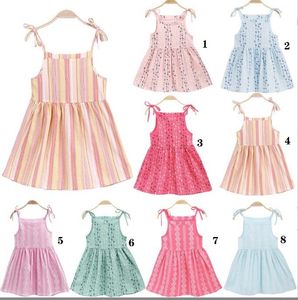 Été pour bébés filles Ruffle spaghetti robe robe mignonne enfants bébé