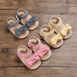 Zomer baby meisjes sandalen 2022 nieuwe schattige peuter baby prinses bowknot eerste wandeling sandalen schoenen simpele kinderen schoenen