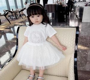 Été bébé filles ensembles enfants fille coton à manches courtes Tshirtstutu jupe 2 pièces costumes enfants mignon imprimé fleur vêtements tenues 7765017