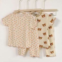 Zomer Baby Pamas Set schattige print baby Koreaanse slaper slijtage pyjama's kinderen peuter meisjes indoor kledingpak nachtkleding L2405