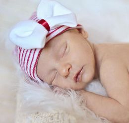 Lindo verano fotografía de bebé bebé recién nacido tejido sombrero de hospital gorra con lentejuelas brillantes lazo grande