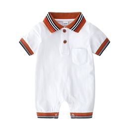 Été Baby Rompers Toddler Designer Clothing Infant Stripe Polo Ablète à manches courtes à manches courtes Newbron Boys Cotton Bodys Soft Bodys Z7557