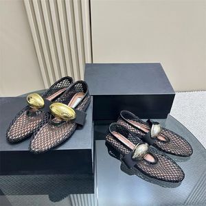 Zomer Ballet Dansschoenen Luxe Merk Vrouwelijke Jurk Mesh Platte Schoenen Dames Ronde Neus Lage Top Doudou Flats Runway Crystal Walk Outdoor Loafers Mujer