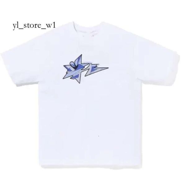 Bapes d'été T-shirt Designer Hommes Tees Double Bapes Face Camouflage Shark Vêtements Graphique Coloré Cajou Foudre Lumineux Bapes Chemise 9538