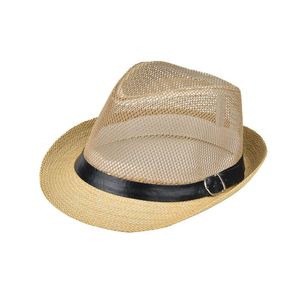 Casquette de plage d'été maille respirant Panama chapeau grosse tête homme grande taille chapeau de jazz Fedora chapeau de paille