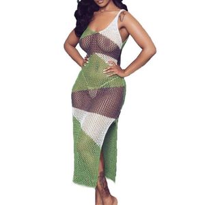 Vestido playero de verano para mujer, traje de baño Sexy con red de pescado, traje de baño cubierta, traje de baño, Sarongs2975