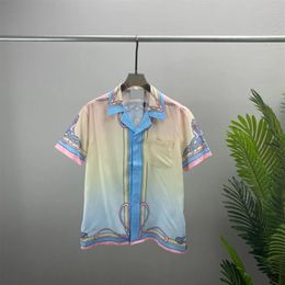 Été plage marque de mode hommes chemises édition mince hommes à manches courtes chemise à carreaux en coton décontracté M-3XL 222233F