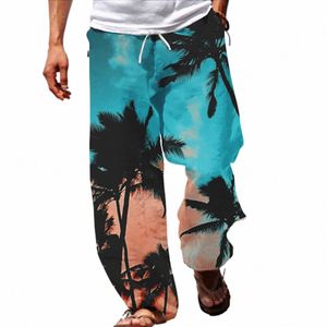 Zomer Strand Hippie Harembroek Voor Mannen Streetwear Baggy Boho Yoga Hawaiianss Drop Crotch Broek Herenkleding Sportbroeken 62l3#