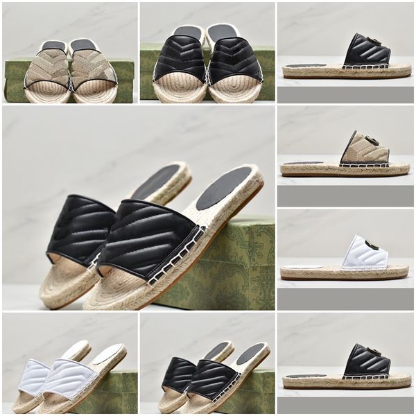 Sandales de plage d'été Sandales de créateurs Femmes Chaussures Sandales de paille Diapositives de luxe Mode Femmes Appartements Sandale Weave Plate-forme Plate-forme Chaussures Luxurys Lettres de chaussures